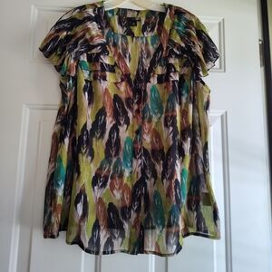 Womens East 5th Brown, black green print tip Size XL Bust 40"